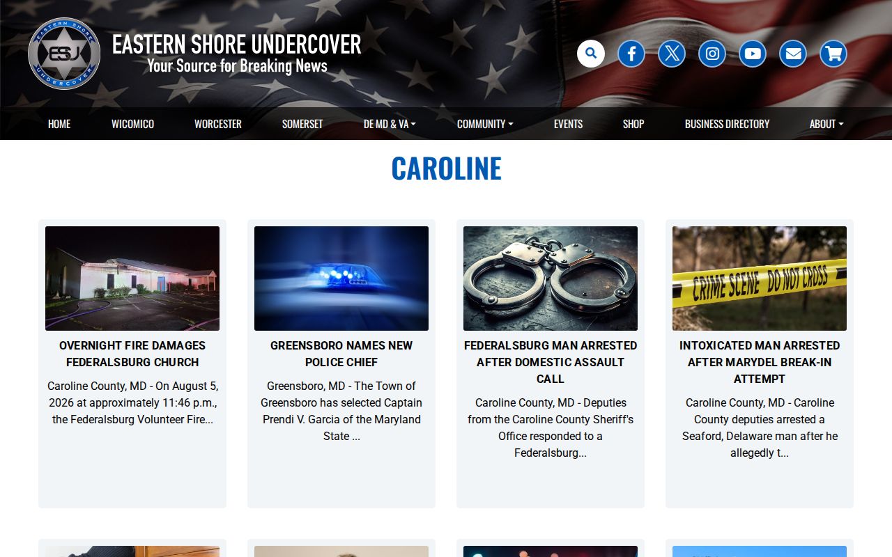 Eastern Shore Undercover Caroline County arrest news index